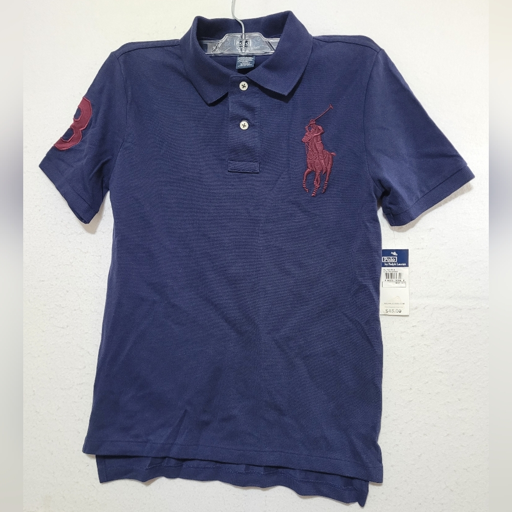 POLO RALPH LAUREN BIG PONY COTTON MESH POLO SHIRT M(10-12)